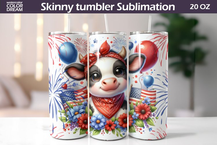 Cow Patriotic Tumbler | 4th Of July Tumbler