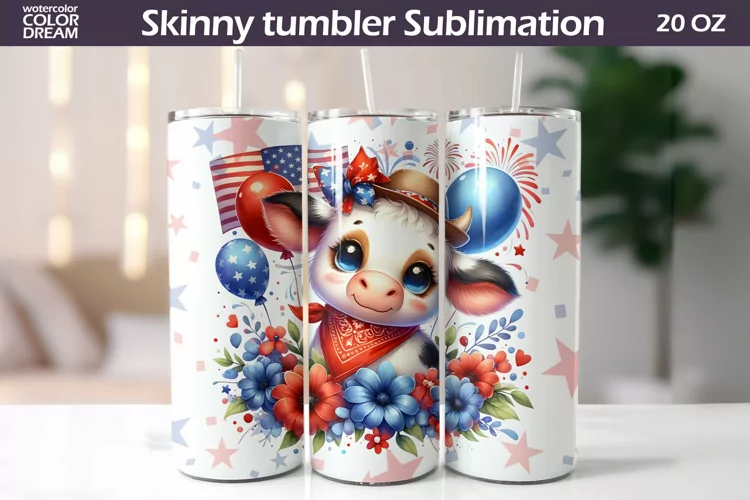 Cow Patriotic Tumbler | 4th Of July Tumbler