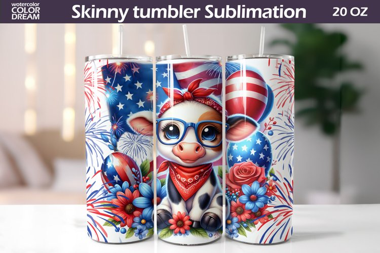 Cow Patriotic Tumbler | 4th Of July Tumbler