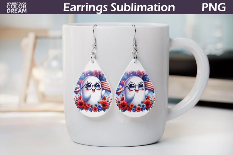 Patriotic Teardrop Earrings | 4th Of July Teardrop Earrings