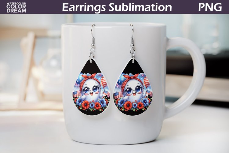 Patriotic Teardrop Earrings | 4th Of July Teardrop Earrings