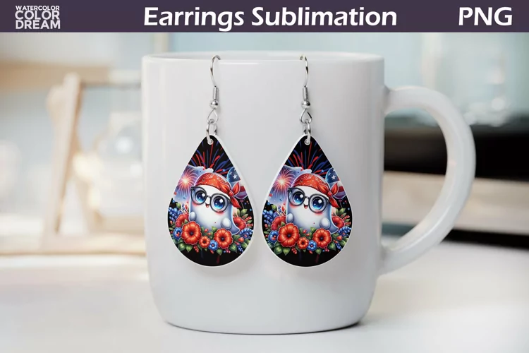 Patriotic Teardrop Earrings | 4th Of July Teardrop Earrings
