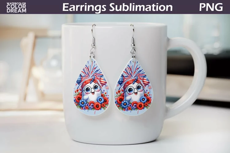 Patriotic Teardrop Earrings | 4th Of July Teardrop Earrings