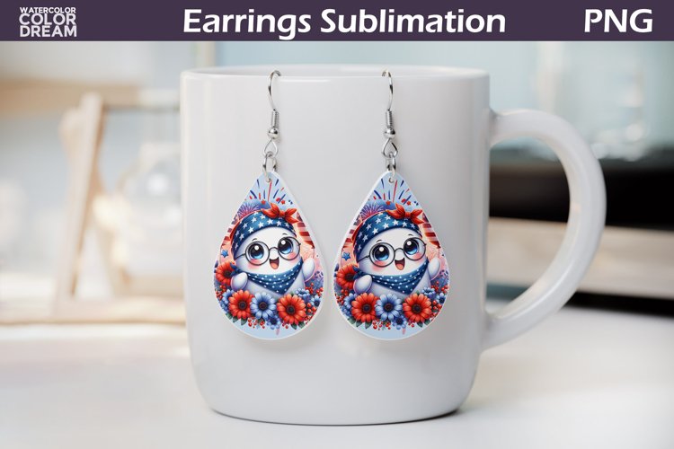Patriotic Teardrop Earrings | 4th Of July Teardrop Earrings