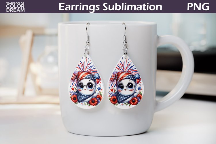 Patriotic Teardrop Earrings | 4th Of July Teardrop Earrings