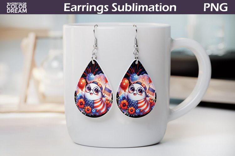 Patriotic Teardrop Earrings | 4th Of July Teardrop Earrings
