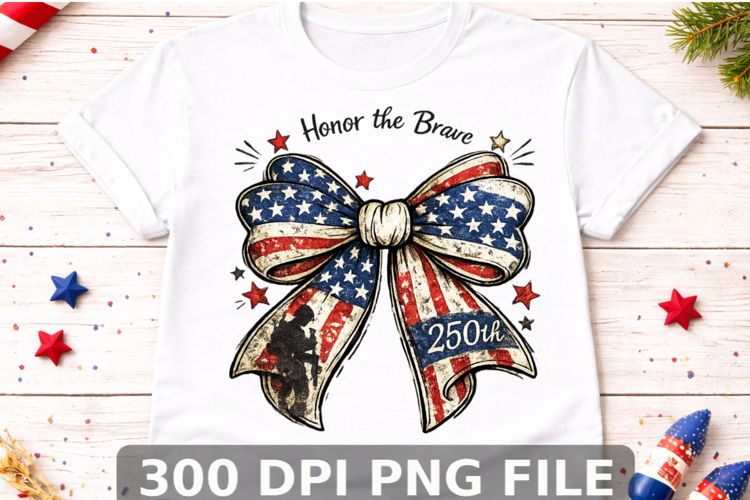 USA 250th Anniversary PNG, Patriotic coquette bow png