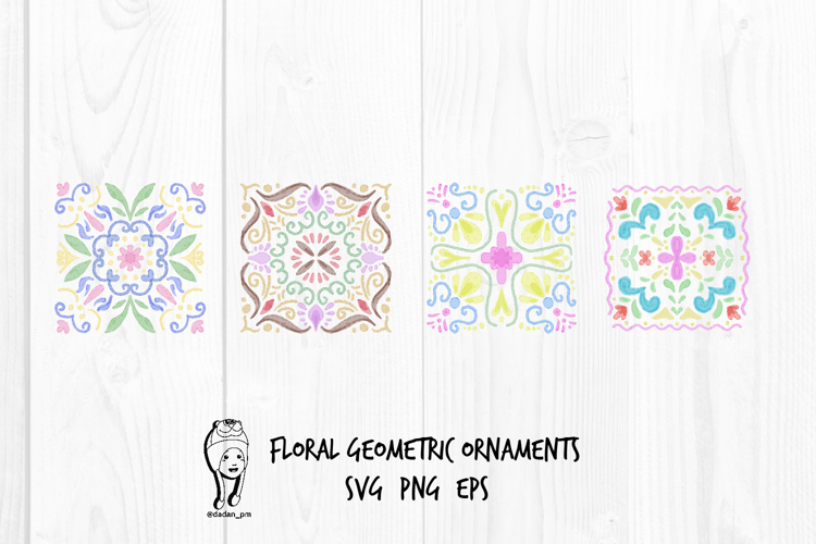 Floral Mandalas and Square Ornaments