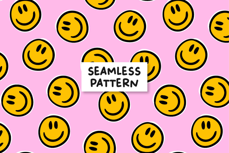 Emoji pattern. Emoticons digital paper. Smiley faces pattern