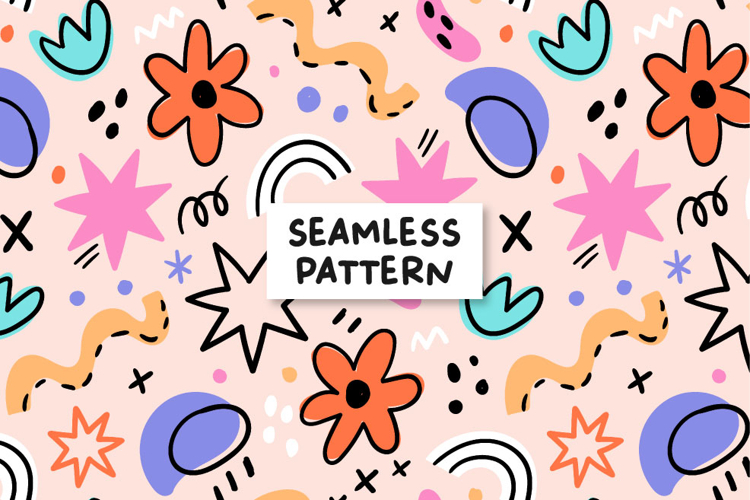 Abstract pattern. Abstract shapes seamless pattern.