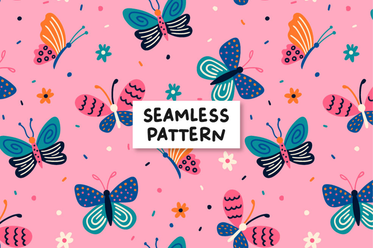 Butterflies seamless pattern.