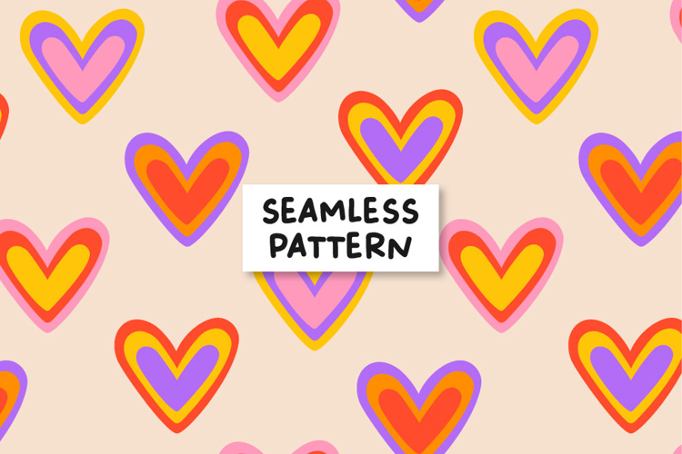 Hearts pattern. Retro Hearts pattern