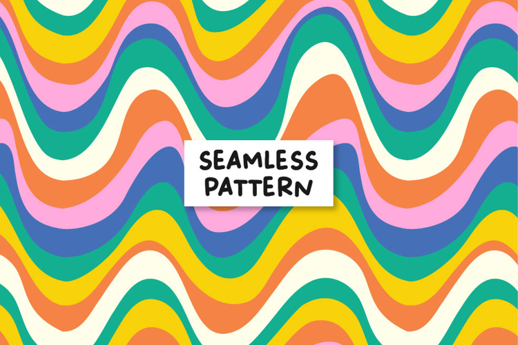 Groovy pattern. Retro Seamless Pattern
