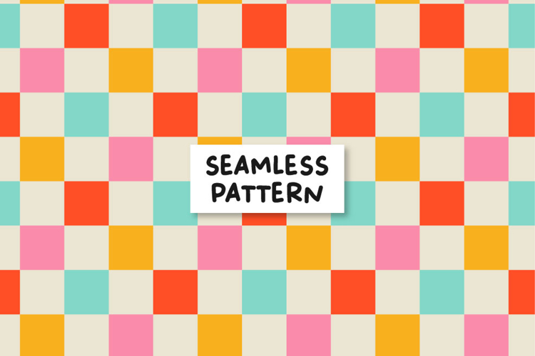 Retro pattern. Chess board pattern. Repeat pattern