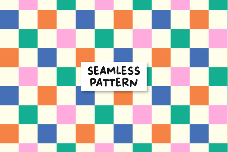 Retro pattern. Chess board pattern. Repeat pattern example image 1