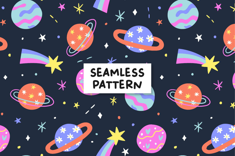 Planets pattern. Galaxy pattern.