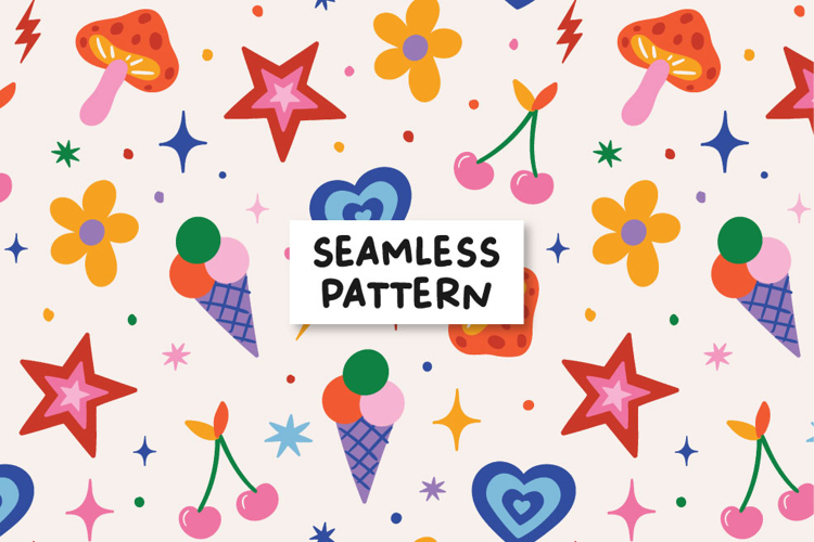 Retro pattern. Hippie pattern