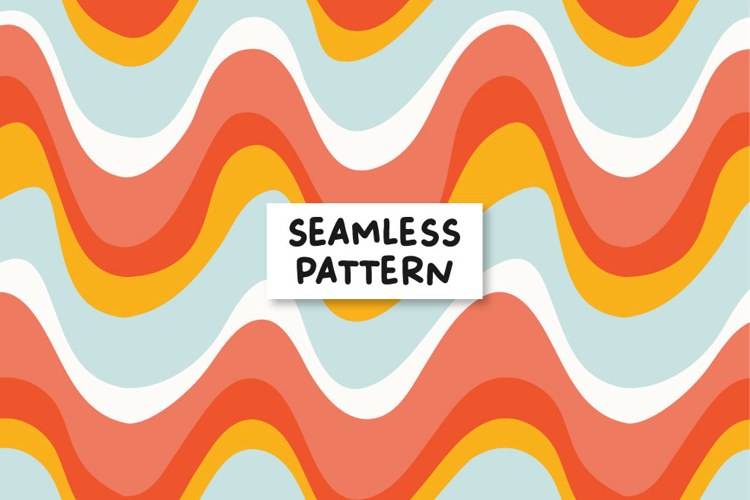 Retro seamless pattern. Groovy pattern. 70s background