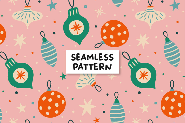 Christmas pattern. Christmas seamless. Retro pattern