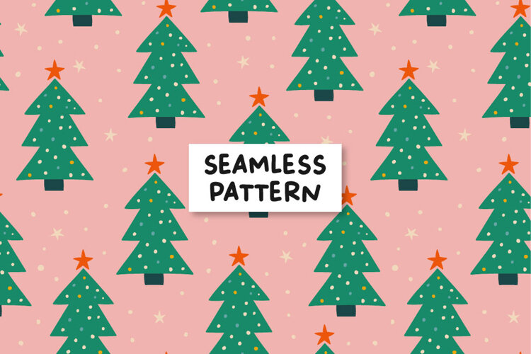 Christmas seamless pattern. Christmas digital paper example image 1