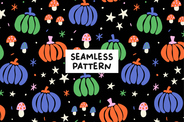 Pumpkin seamless pattern. Halloween pattern.