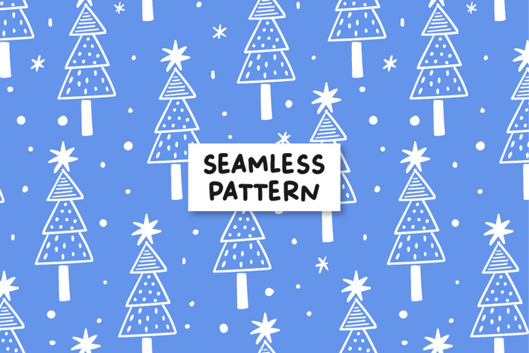 Christmas seamless pattern. Christmas tree pattern.