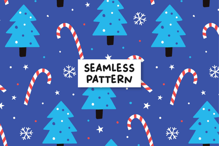 Christmas tree pattern. Christmas seamless pattern.