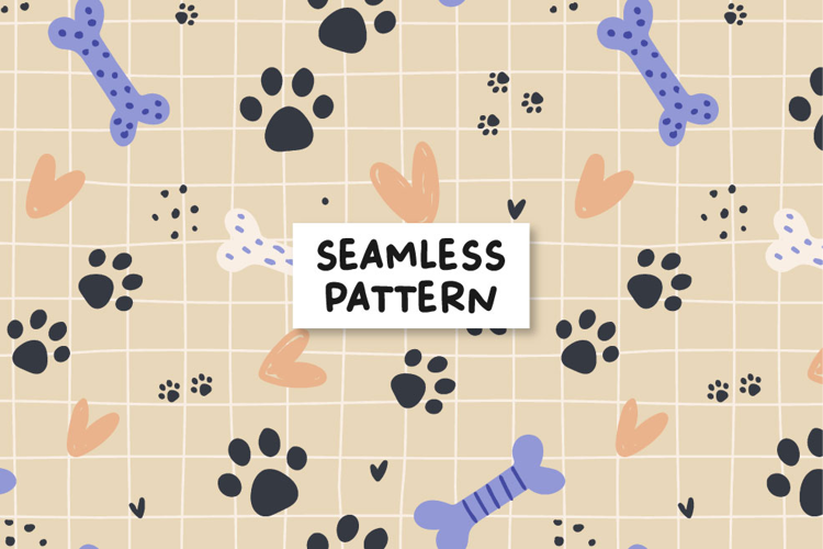 Dog paw pattern. Dog pattern