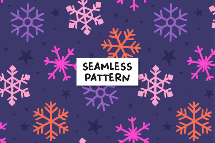 Winter pattern. Snowflakes pattern. Christmas pattern