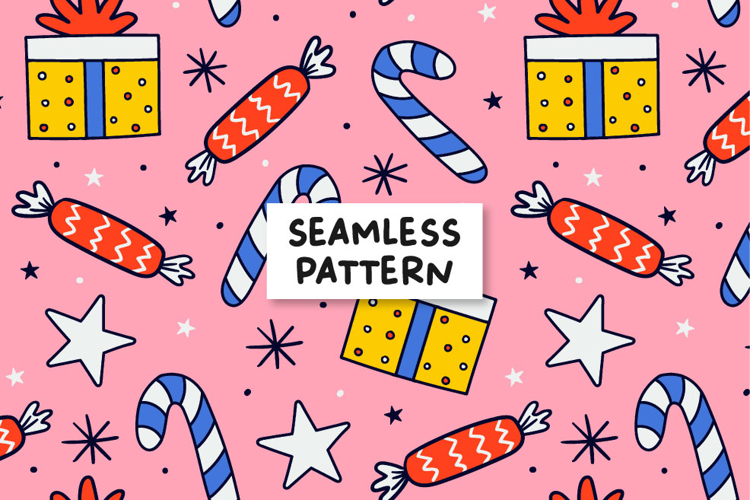 Christmas seamless pattern. Christmas digital paper.