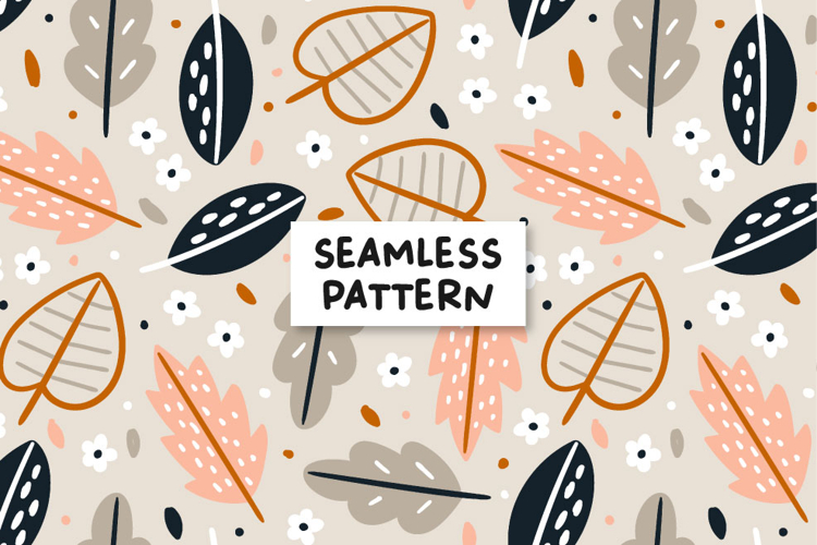 Autumn seamless pattern. Autumn digital paper. Autumn leaves