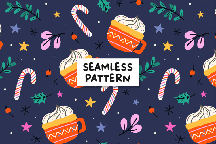 Christmas seamless pattern. Christmas digital paper. Winter