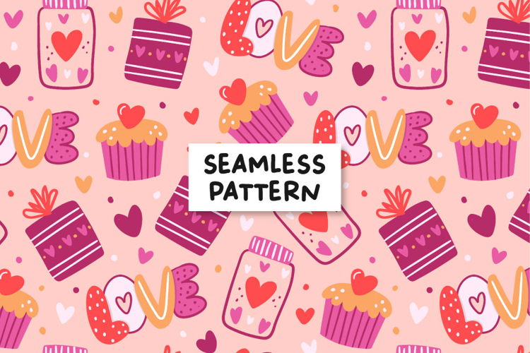 Love seamless pattern. San valentines seamless pattern.