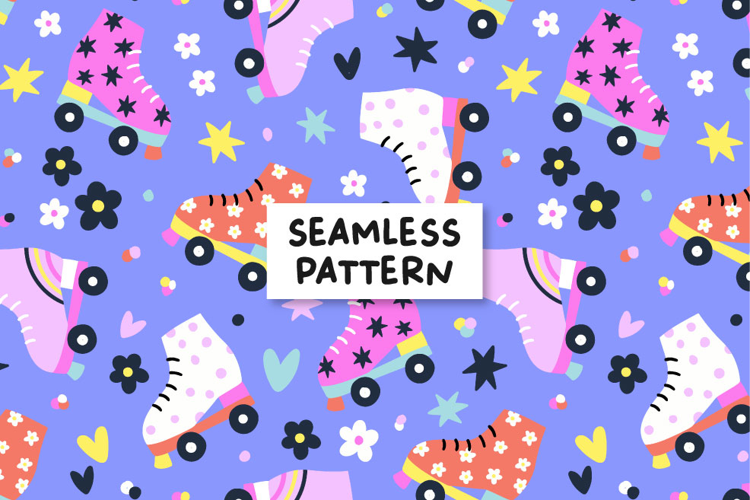 Skates seamless pattern. Skates background.