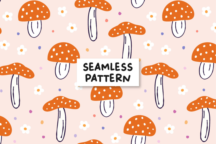 Mushroom seamless pattern. Fall pattern. Autumn pattern