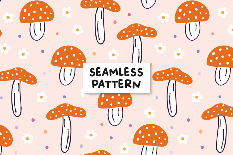 Mushroom seamless pattern. Fall pattern. Autumn pattern