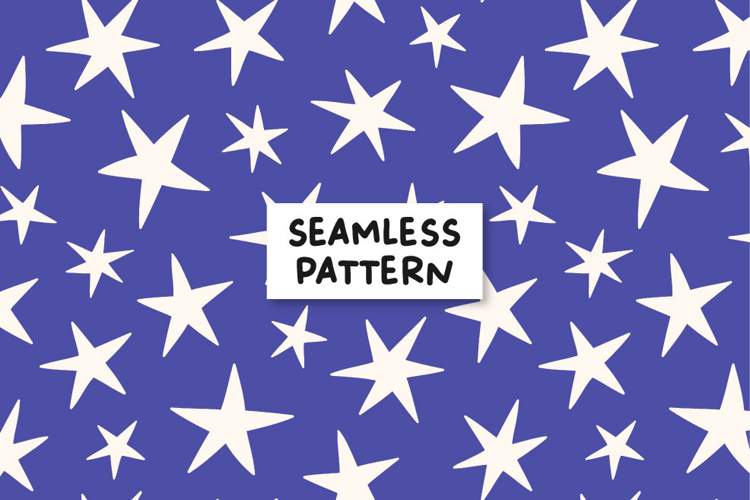 Stars seamless pattern. Blue seamless pattern. Stars pattern