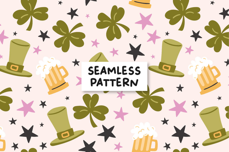 St Patrick seamless pattern. St Patrick background