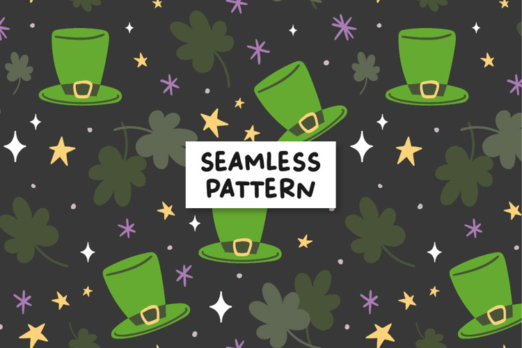 St Patricks seamless pattern. St Patrick digital paper.
