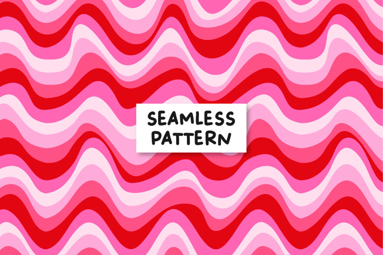 Red wavy seamless pattern. Waves seamless pattern