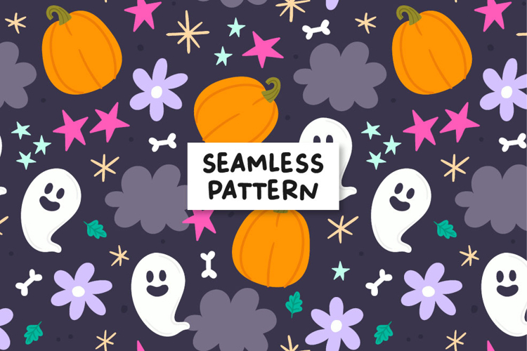 Halloween seamless pattern. Spooky seamless pattern