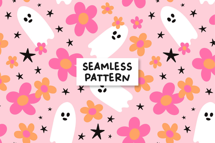 Groovy halloween pattern. Halloween seamless pattern