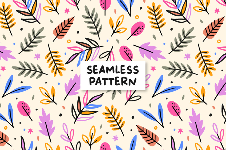Floral autumn pattern. Autumn leaves. Autumn background