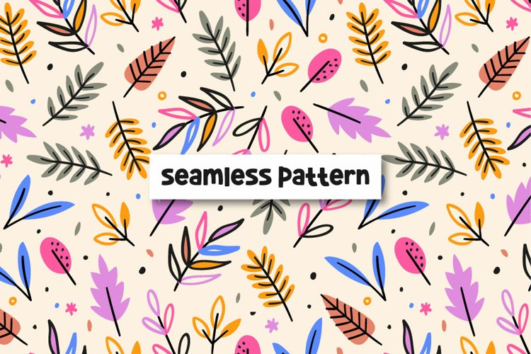 Floral autumn pattern. Autumn leaves. Autumn background