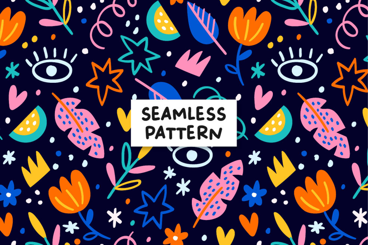 Colorful doodle pattern