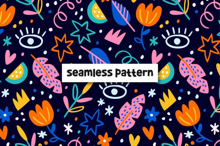 Colorful doodle pattern example image 1