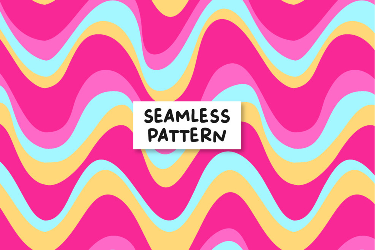 Waves seamless pattern. Pink pattern. Pink background. Waves