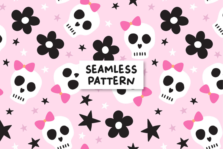 Halloween pattern. Spooky seamless pattern. Pink halloween