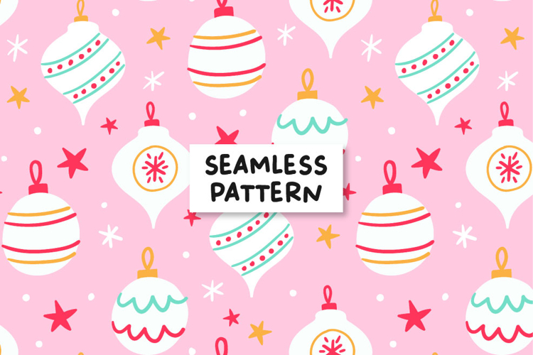 Christmas pattern. Pink christmas background.