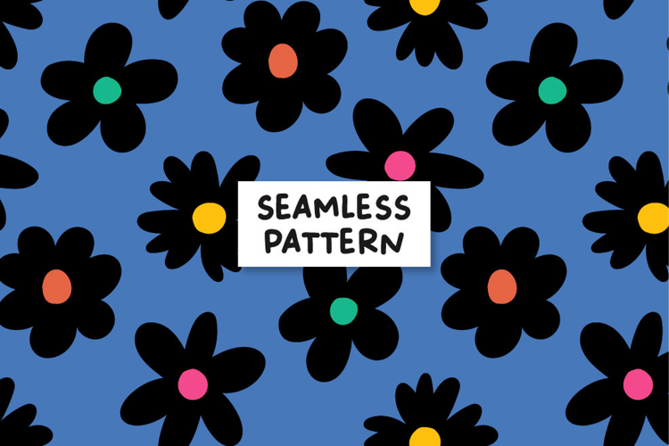 Blue floral pattern. Flowers backgrounnd. Floral print